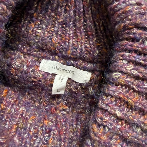 Purple Metallic Knit Sweater - Picture 4 of 6